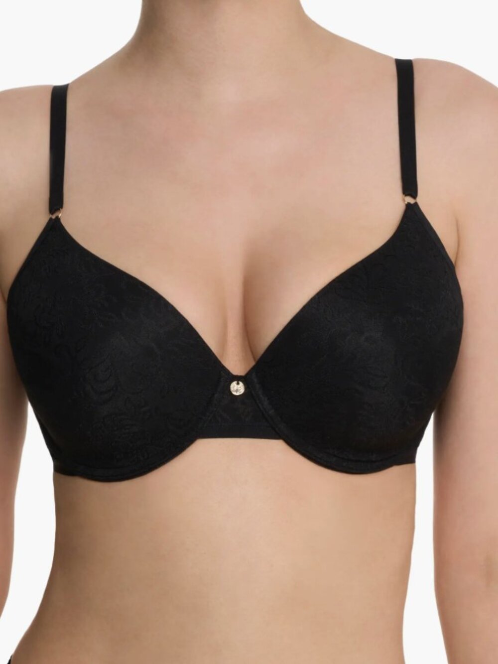 Natori Sheer Jacquard Full Fit Contour Underwire Bra Black 34B